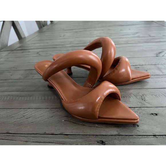NEW JW PEI Sara Kitten Heel Mule - Caramel Brown Vegan Leather - Size 38 8 - Picture 10 of 14